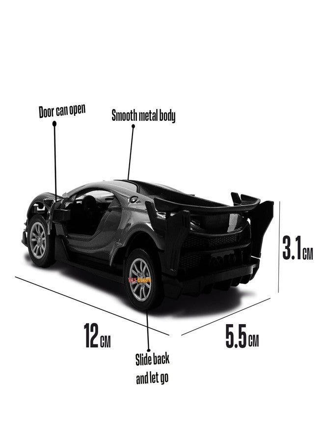 Toy Cloud 1:32 Bugatti Die Cast Metal Car Dashboard Toys Scale Model with Opening Doors Pull Back Cars Toys for 5 12 Years Kids Model Racing Kar Toy - Black - Image 4