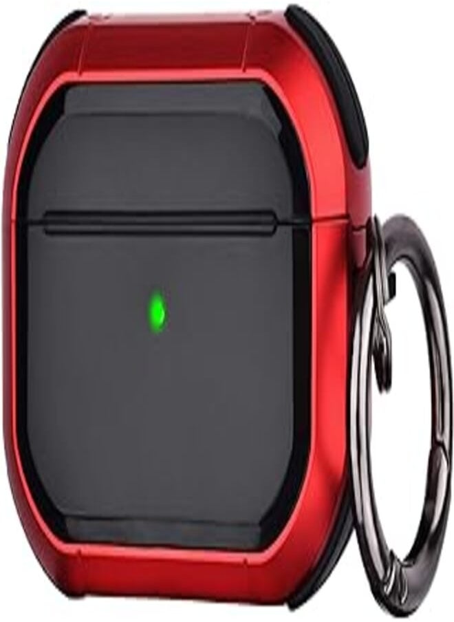 OLEBAND OLEBAND Case Compatible with Airpods Pro 2 with Keychain,Full-Body Rugged Military Grade Protective Cover,Compatible with New Apple Armor Cover for Airpod pro 2nd Generation 2022,Red 
