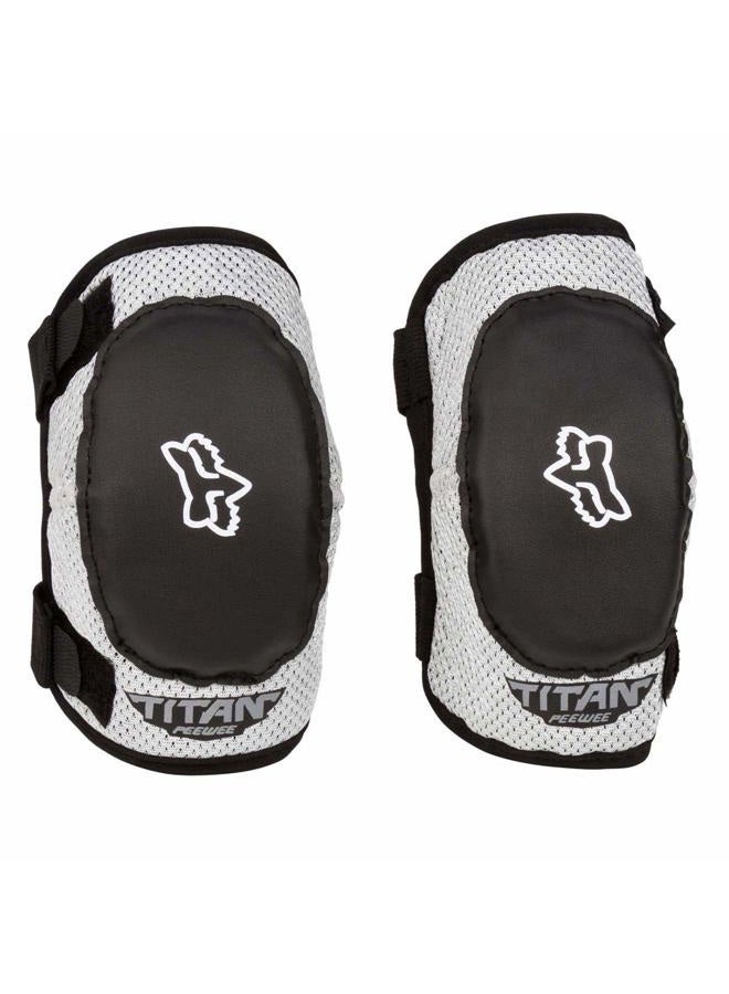 Fox Racing PeeWee Titan Motocross Elbow Guard, Black/Silver, S/M - Image 3