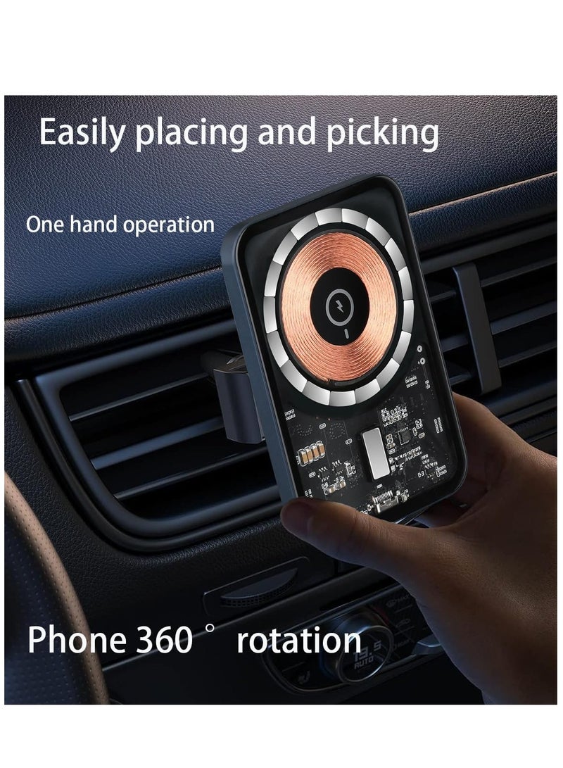 ELTRAZONE Mars Series Transparent Magnetic 15W Wireless Charging Car Holder - Image 4