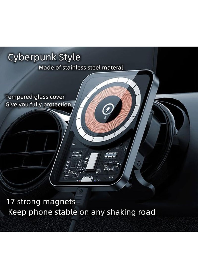 ELTRAZONE Mars Series Transparent Magnetic 15W Wireless Charging Car Holder - Image 3