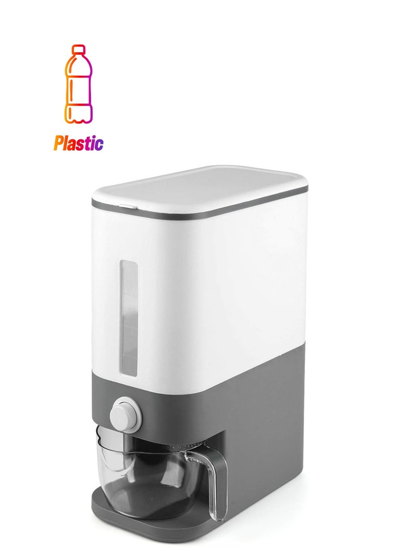 Arabest - 25 Lbs Rice Dispenser, Large Cereal Airtight Dry Food Storage Containers with Measuring Cup, BPA, Free Household for Kitchen Pantry Organization (Grey) - Image 1