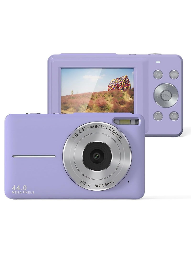 Generic 1080P HD Digital Pocket Camera. 44mp Compact Lightweight Video Camera, Anti Shake Multifunctional Action Camera, Durable Sports Camera For Photography And Videography, (1pc, Purple With Auto Focus)  - Image 1