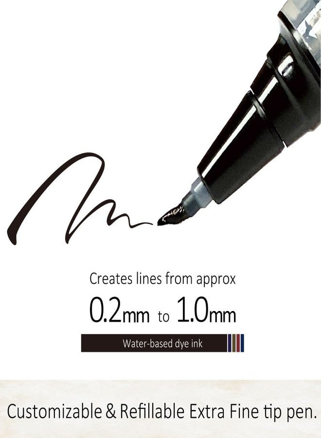 Kuretake Zig Letter pen COCOIRO, Refillable Marking pen, with Flexible ExtraFine brush tip, Black ink, Made in Japan (Refill, Bordeaux) - Image 2