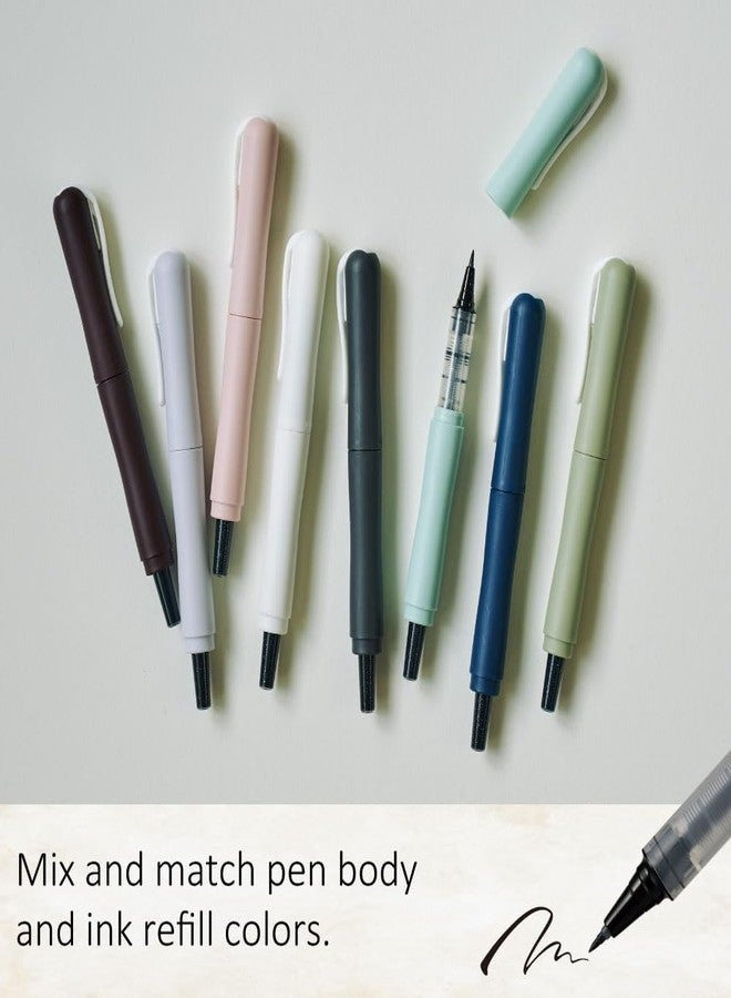 Kuretake Zig Letter pen COCOIRO, Refillable Marking pen, with Flexible ExtraFine brush tip, Black ink, Made in Japan (Refill, Bordeaux) - Image 5