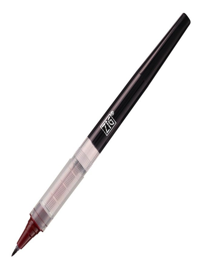 Kuretake Zig Letter pen COCOIRO, Refillable Marking pen, with Flexible ExtraFine brush tip, Black ink, Made in Japan (Refill, Bordeaux) - Image 1