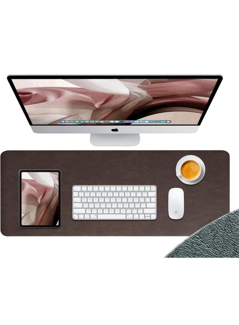 BenQuand 80 * 30cm/31.5*11.8 inch Mouse Pad Large PU Leather Computer Desk Pad Office Desk Mat Extended Gaming Mouse Pad, Non-Slip Waterproof Dual-Side Leather Use Desk Mat Protector - Image 1