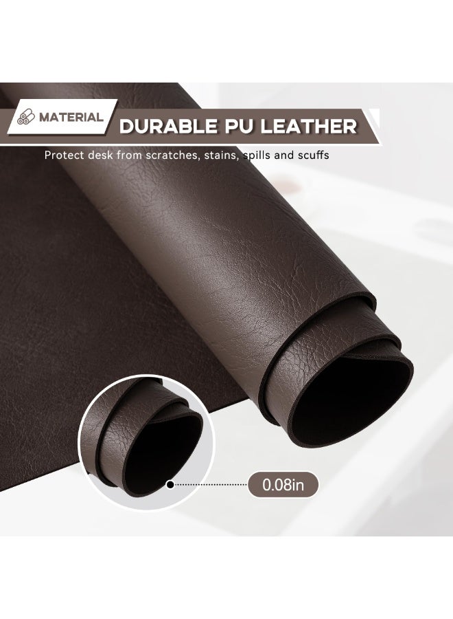 BenQuand 80 * 30cm/31.5*11.8 inch Mouse Pad Large PU Leather Computer Desk Pad Office Desk Mat Extended Gaming Mouse Pad, Non-Slip Waterproof Dual-Side Leather Use Desk Mat Protector - Image 4