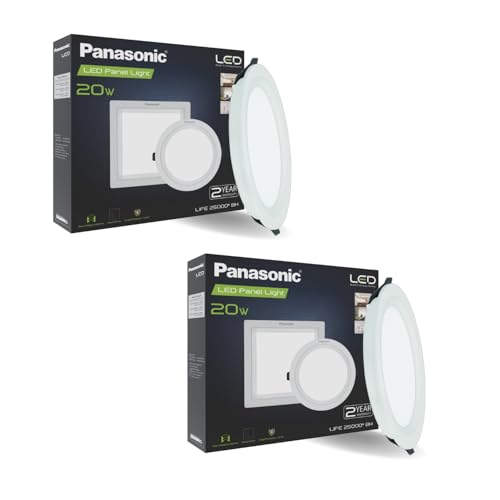 Panasonic 20W LED Panel Light with Integrated Driver, Round False Ceiling for Home, Office, Cutout 195mm, Cool White Downlighter (PPAM22207-2) - Image 1