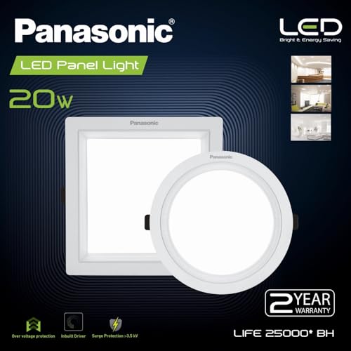 Panasonic 20W LED Panel Light with Integrated Driver, Round False Ceiling for Home, Office, Cutout 195mm, Cool White Downlighter (PPAM22207-2) - Image 5