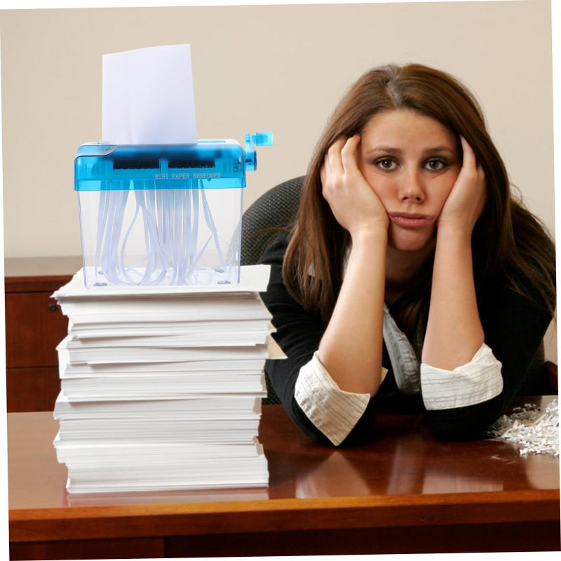 تمزيق الورق اليدوي مع سلة المهملات المحمولة لمكتب المنزل مقاوم للاهتراء للاستخدام في المنزل والمكتب والمدرسة - Image 5