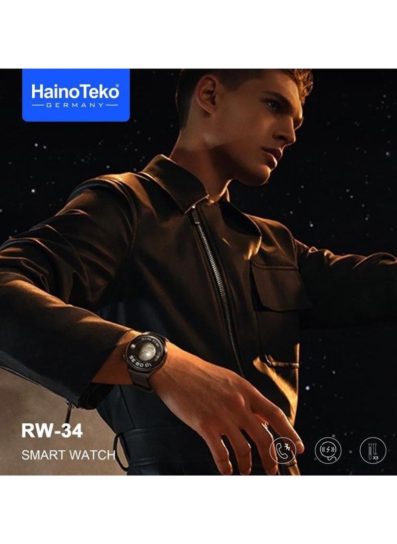 Haino Teko Haino Teko RW34 Smart Watch IPS HD AMOLED Display Screen With Three Strap Stainless Steel and Leather  - Image 2