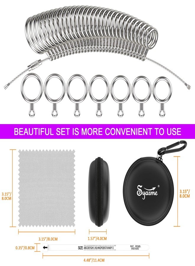 Syarme Ring Sizer Measuring Tool-Ring Sizer Custom and Finger Diameter Measurement Jewelry Making Tool, US Size 0-15 31 Pcs, Comes with Dedicated Storage Box, Ring Gauge Soft Ruler, Polishing Cloth - Image 5