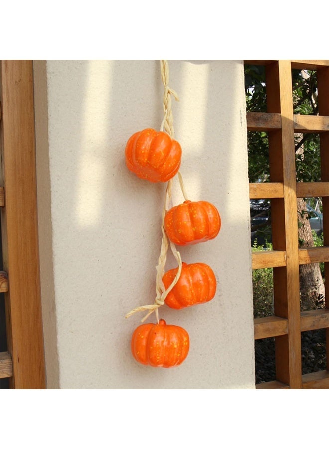 Artificial Foam Pumpkin Hanging String Decoration, Fall Thanksgiving Decor, Set of 2 - Image 1