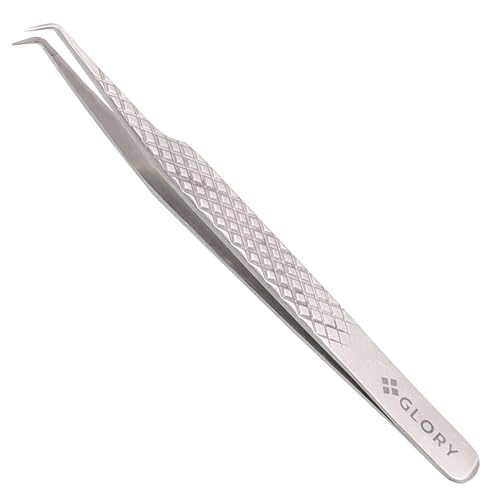Glory 90 Degree Angle Lash Tweezers for Eyelash Extensions – Precision Fiber Tip Diamond Grip Stainless Steel Lash Tool for Mega Volume Classic & Professional Lash Tech Supplies - Image 3