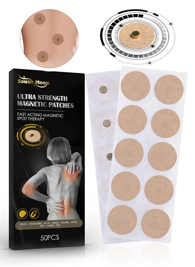 SOUTH MOON 50 Pcs Magnetic Acupressure Patches, Relieve Shoulder, Neck, and Waist Joint Pain, Magnetic Acupoint Patches for body, Health Patch  - Image 1
