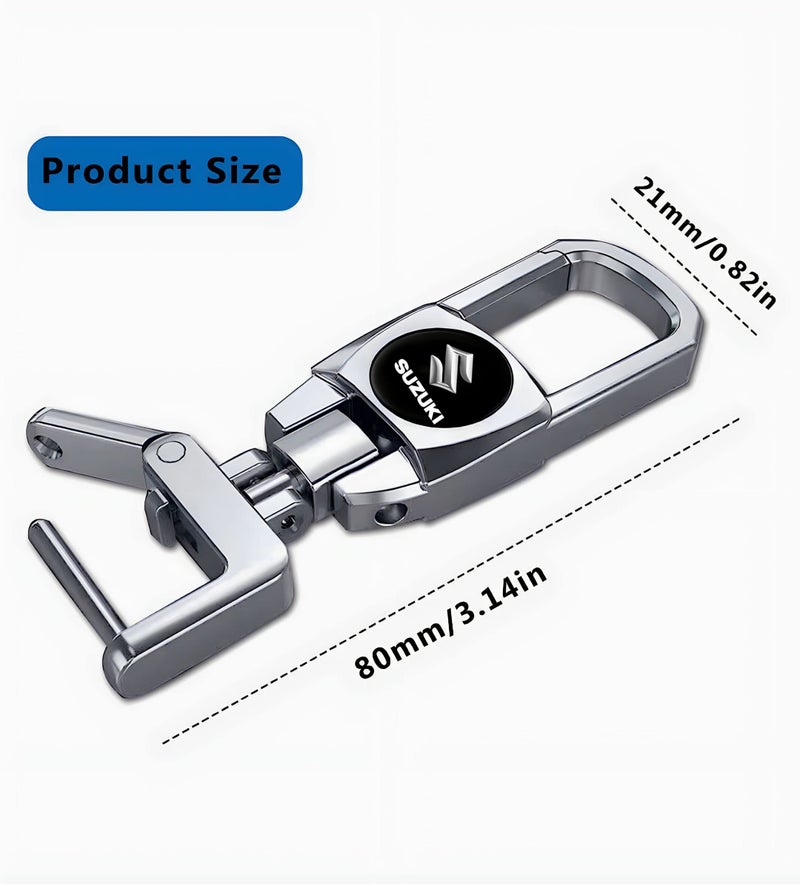 GREENWORLD Silver Color Car Key Fob Key Chain Heavy Duty Keychain for Suzuki/Dzire/Swift/Breeza/Scross/Baleno/Alto/Wagonr/Xpresso/Ciaz/Ignisar (Only Keychain) - Image 2
