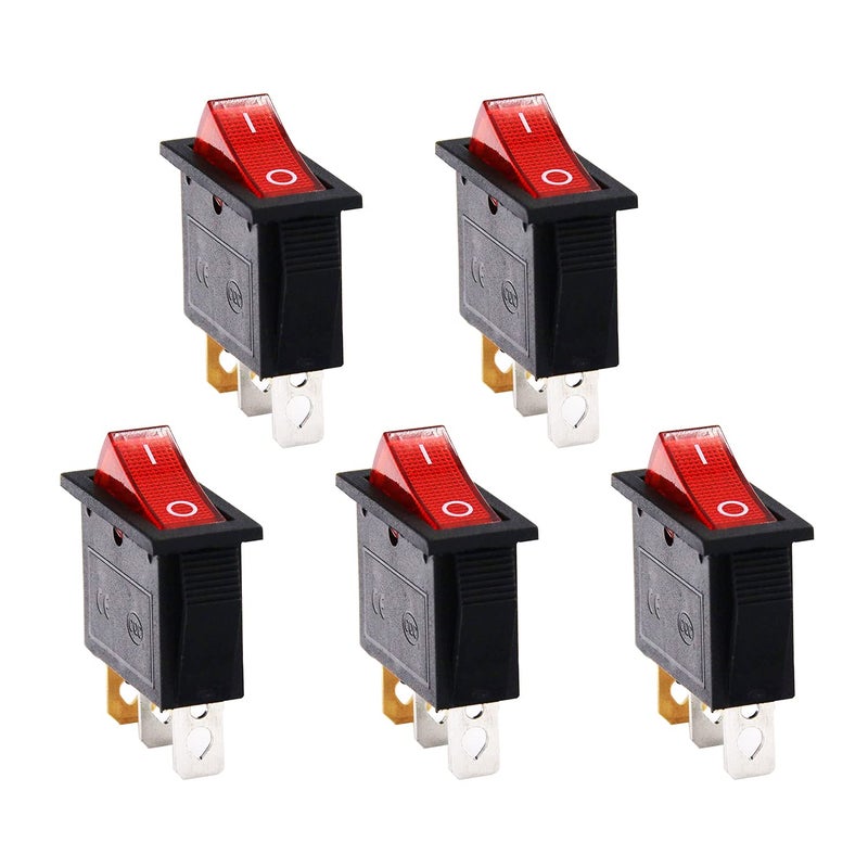 RuoFeng 15A 250V/20A 125V 3 Pin AC Rocker Switch KCD3 Switch 5 Pcs - Image 1