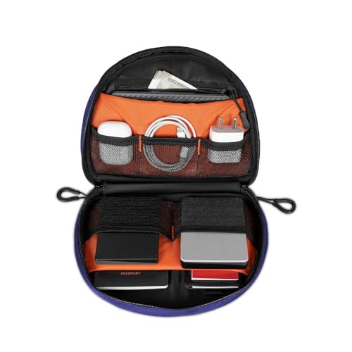 Urban Wolf Tech Pouch: The All-in-One Waterproof Travel Organizer for Cables, Adapters, Chargers,Hard Drives & Other Tech Essentials-Portable Zippered Gadgets Organizer (Navy Blue, Pack of 1) - Image 5