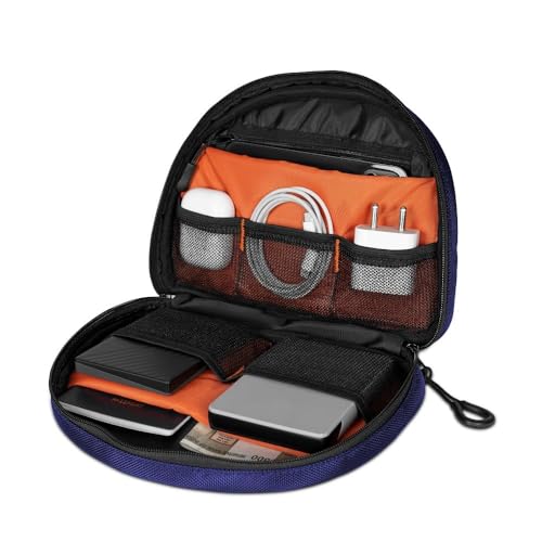 Urban Wolf Tech Pouch: The All-in-One Waterproof Travel Organizer for Cables, Adapters, Chargers,Hard Drives & Other Tech Essentials-Portable Zippered Gadgets Organizer (Navy Blue, Pack of 1) - Image 4