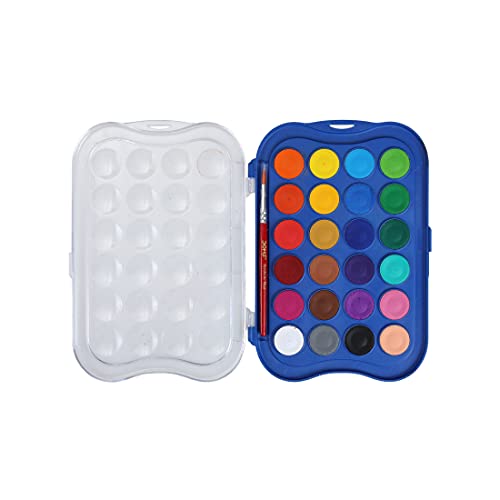 Doms 24 Shades 23mm Water Colour Cakes | Easy to Use Palette Lid | Organic Rich Colour Pigments | Free Brush Inside | Non-Toxic & Safe for Kids | Pack of 1 - Image 2
