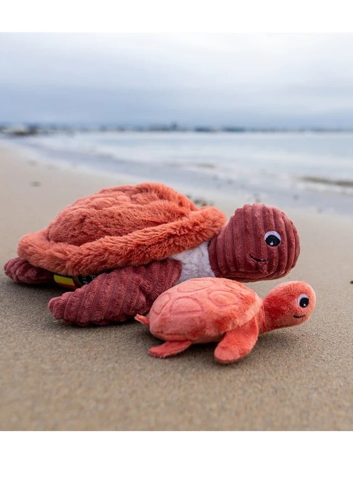 Les Deglingos Sauvenou the Turtle Mom & Baby Plush Set - Terracotta/Rust - Image 3
