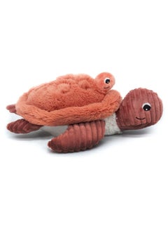 Les Deglingos Sauvenou the Turtle Mom & Baby Plush Set - Terracotta/Rust  - Image 5