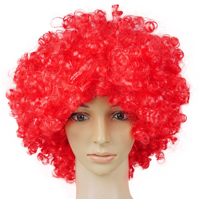 Generic Childrens Explosive Head Wig Minions Clown Dress Up Fans Wig Colorful Holiday Party Funny Curly Hair Props Red