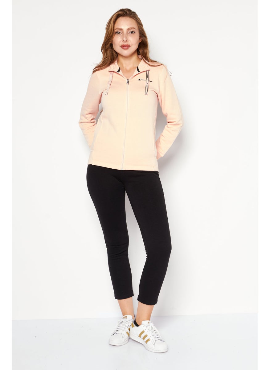 Champion Women 2 Piece Sportswear Fit Brand Logo Outdoor Sweatshirt And Pant, Pink  - Image 1