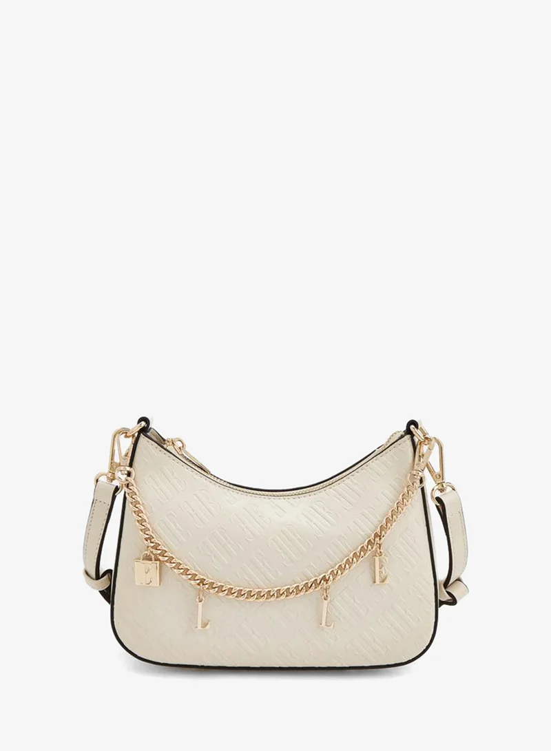 Elle Monogram Embossed Crossbody Bag With Detachable Shoulder Strap