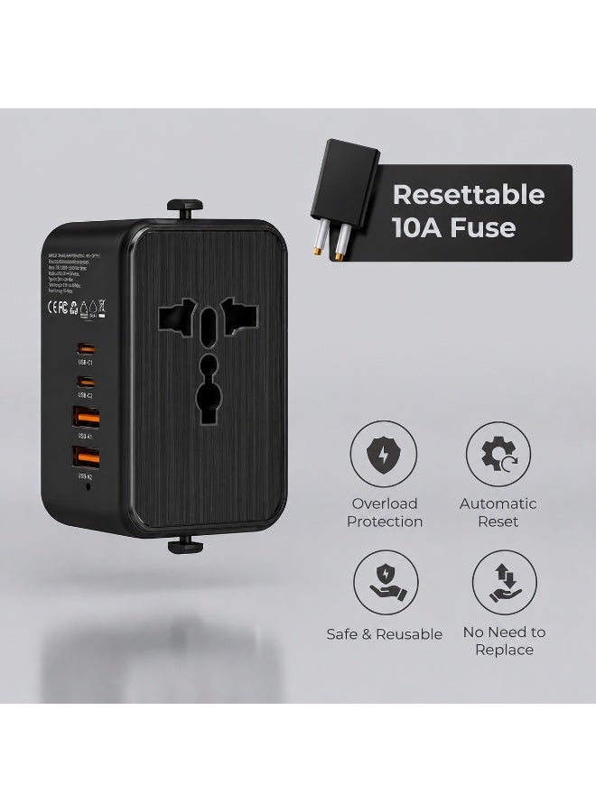 Aurrako Universal Travel Adapter Worldwide Plug Adaptor with USB-C - Image 2