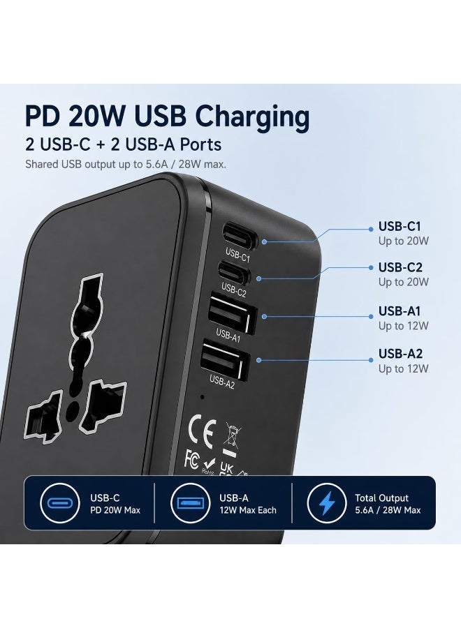 للمستقبل محول السفر العالمي محول التوصيل في جميع أنحاء العالم مع USB-C - Image 2