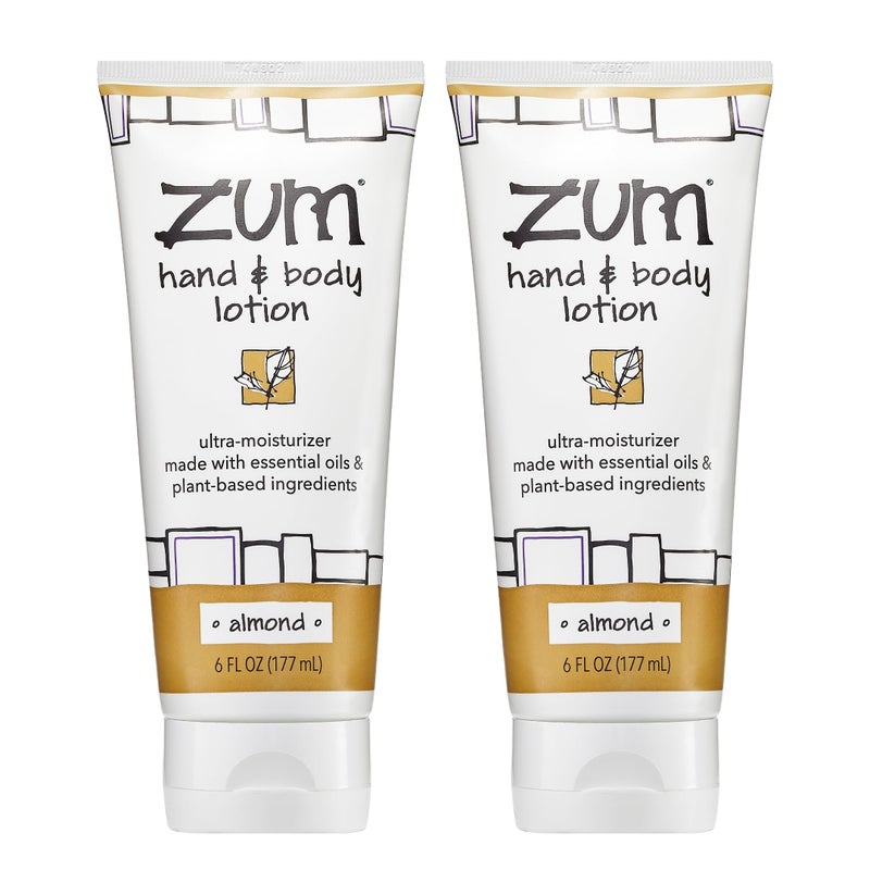 Zum Indigo Wild Hand & Body Lotion - Natural Hand Lotion for Dry Hands - Body Lotion for Women & Men - Body Moisturizers Include Shea Butter, Jojoba Oil & More - Almond Scent - 6 fl oz (2 Pack) - Image 1