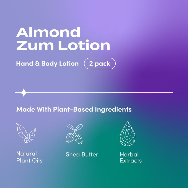 Zum Indigo Wild Hand & Body Lotion - Natural Hand Lotion for Dry Hands - Body Lotion for Women & Men - Body Moisturizers Include Shea Butter, Jojoba Oil & More - Almond Scent - 6 fl oz (2 Pack) - Image 2