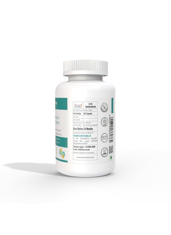 Sharrets Potassium Phosphate Supplements For Men Women Bone Keto, 120 Vegan Capsules  - Image 3