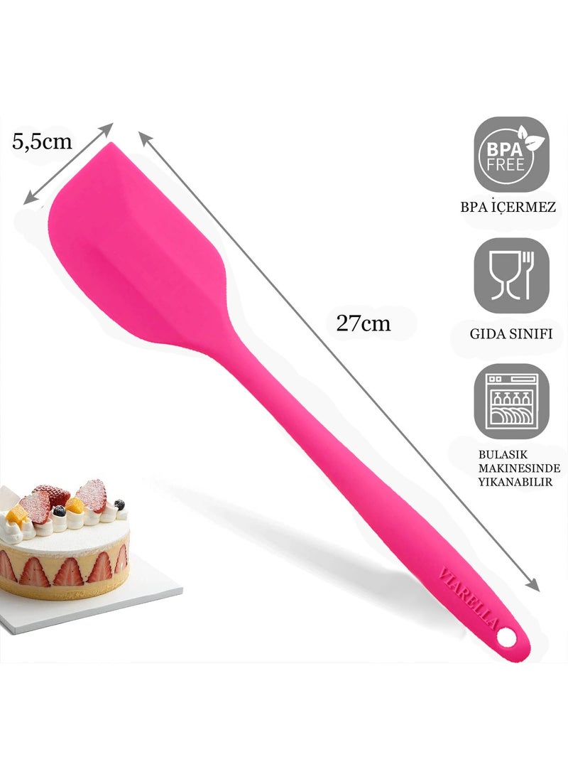 Silicone Spatula Set Large Size Fireproof Anti-Scratch Fuchsia Set of 3