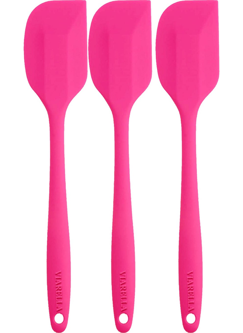 Silicone Spatula Set Large Size Fireproof Anti-Scratch Fuchsia Set of 3