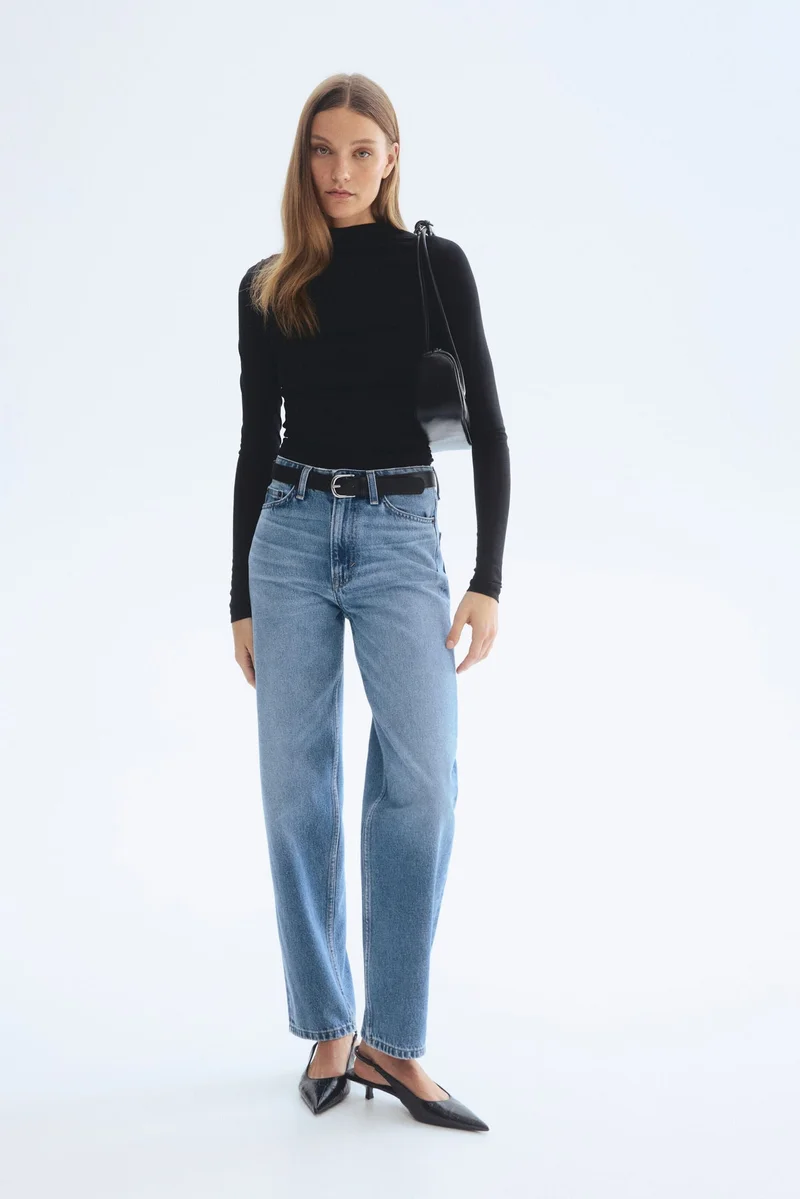 H&M Draped silk-blend top