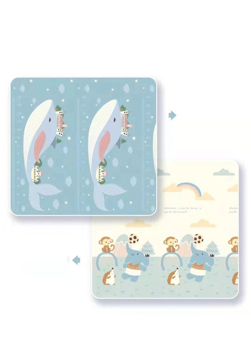 DARIYAH 200*180*1 cm Baby Crawling Play Floormat Foam Non Toxic Foldable Reversible Playing Mat-Whale - Image 1