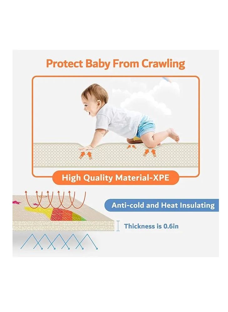 DARIYAH 200*180*1 cm Baby Crawling Play Floormat Foam Non Toxic Foldable Reversible Playing Mat-Whale - Image 2