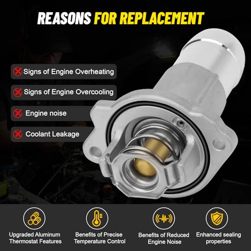 C-Tzu Upgrade Aluminium Thermostat Housing Assembly Compatible With 2004-2012 CHEVROLET COLORADO,2004-2012 GMC CANYON,2006-2010 HUMMER H3 H3T,2006-2008 ISUZU i-280 i-290 i-350 i-370,15-11073 12622316 - Image 4