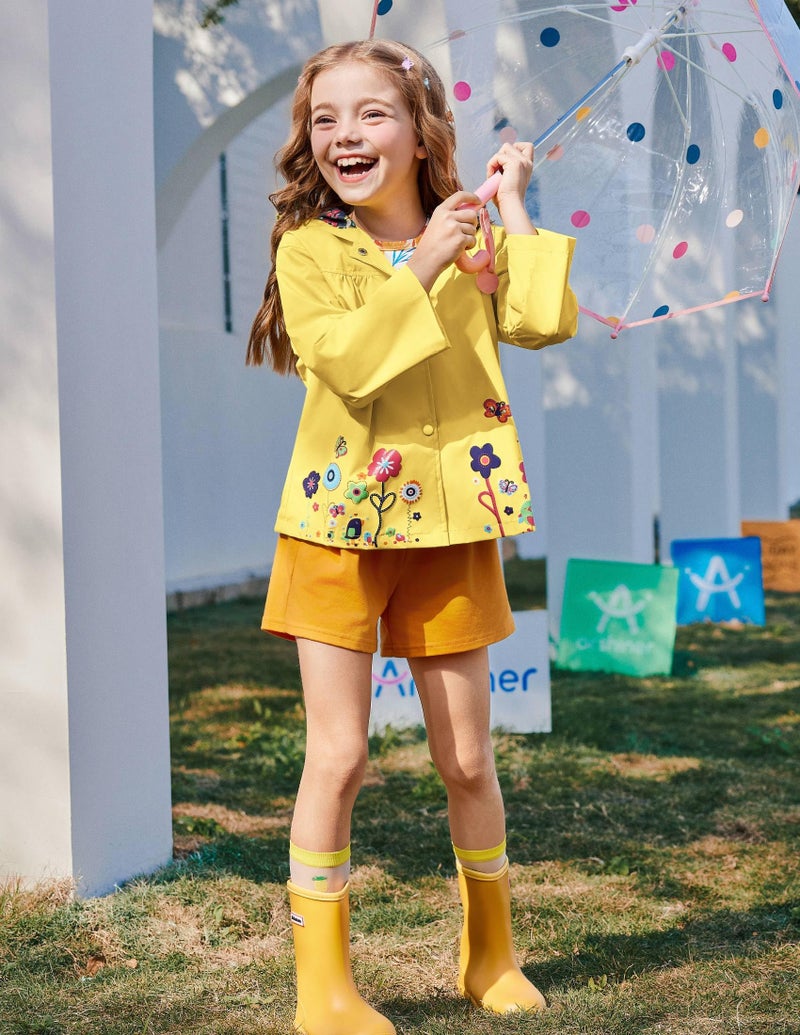 Arshiner Girl Baby Kid Waterproof Hooded Coat Jacket Outwear Raincoat Hoodies - Image 4