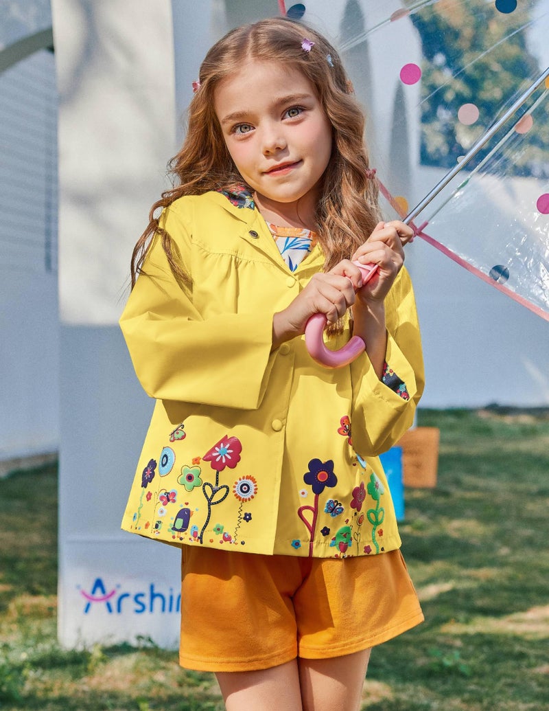 Arshiner Girl Baby Kid Waterproof Hooded Coat Jacket Outwear Raincoat Hoodies - Image 2