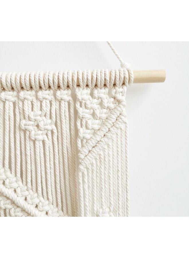 انتيكيانو رف معلق على الحائط بخيوط مكرمية.. ديكور حائط بوهيمي لغرفة النوم - فن جداري من حبل مكرمية منسوج كديكور لرف - Image 3