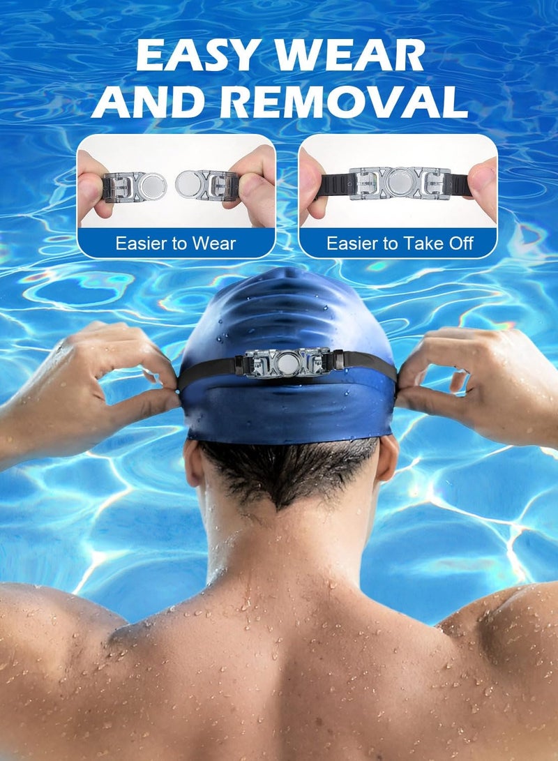 كاست ويف نظارات سباحة للرجال والنساء، قطعتان من السيليكون الناعم المضاد للضباب والمانع للتسرب مع رؤية واضحة، وحزام رأس قابل للتعديل ورؤية واسعة، وعدسات حماية من الأشعة فوق البنفسجية لا تتسرب للبالغين - Image 5