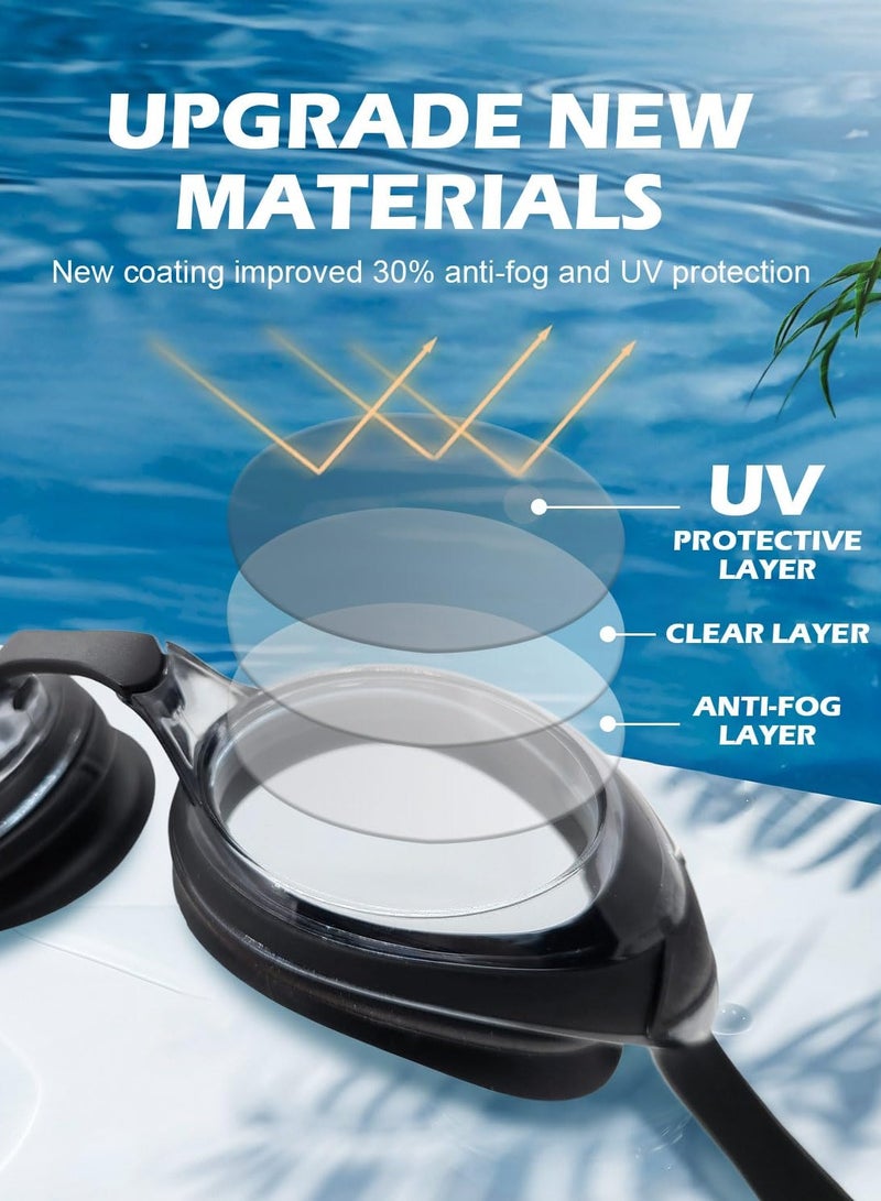 كاست ويف نظارات سباحة للرجال والنساء، قطعتان من السيليكون الناعم المضاد للضباب والمانع للتسرب مع رؤية واضحة، وحزام رأس قابل للتعديل ورؤية واسعة، وعدسات حماية من الأشعة فوق البنفسجية لا تتسرب للبالغين - Image 4