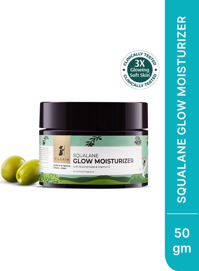 بيلجريم مرطب سكوالين ونياسيناميد وفيتامين سي للوجه (٥٠ غرامًا) | مرطب لترطيب البشرة الجافة | مرطب للوجه بفيتامين سي لبشرة متوهجة | غير دهني | مناسب للجنسين - Image 1