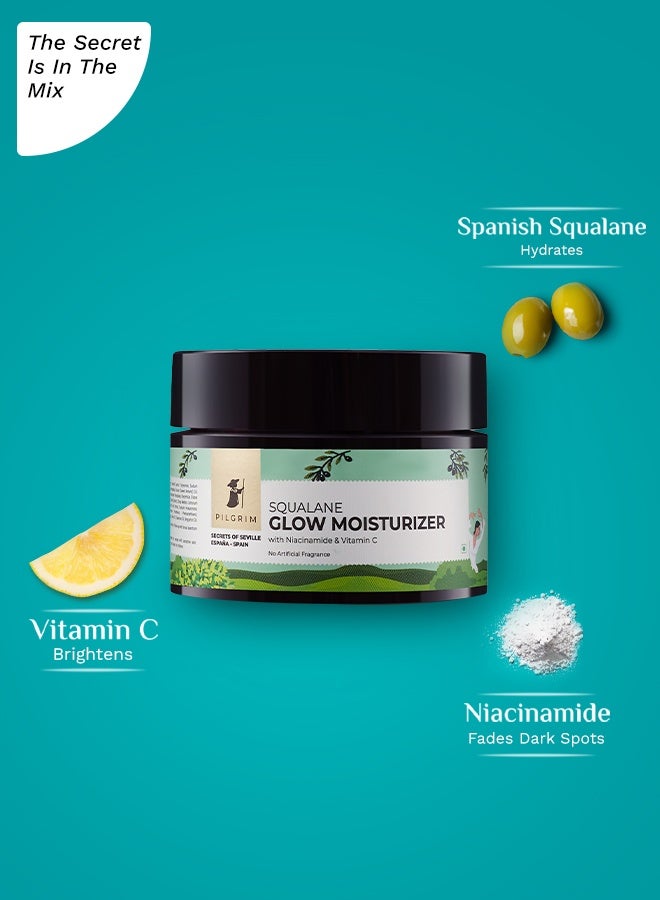 بيلجريم مرطب سكوالين ونياسيناميد وفيتامين سي للوجه (٥٠ غرامًا) | مرطب لترطيب البشرة الجافة | مرطب للوجه بفيتامين سي لبشرة متوهجة | غير دهني | مناسب للجنسين - Image 3