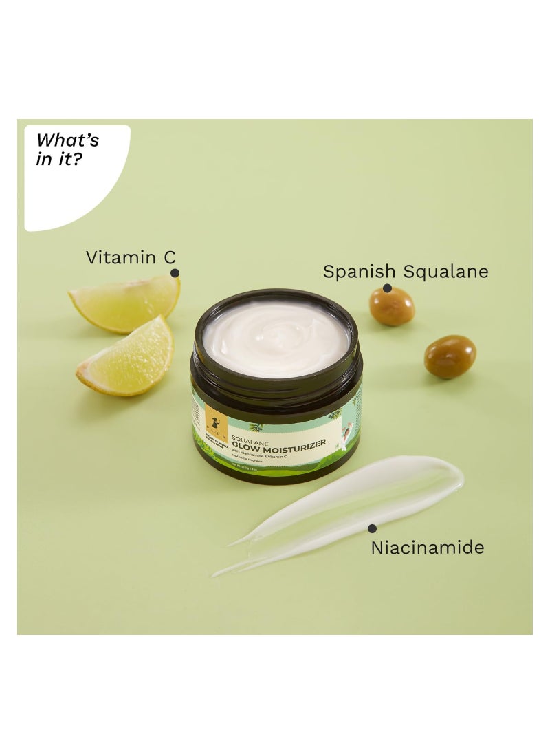 PILGRIM Pilgrim Squalane (Plant) Glow Moisturizer for face with Niacinamide and Vitamin C Moisturizer for dry skin hydration Face moisturizer with vitamin c for glowing skin Non-greasy 50 gm  - Image 3