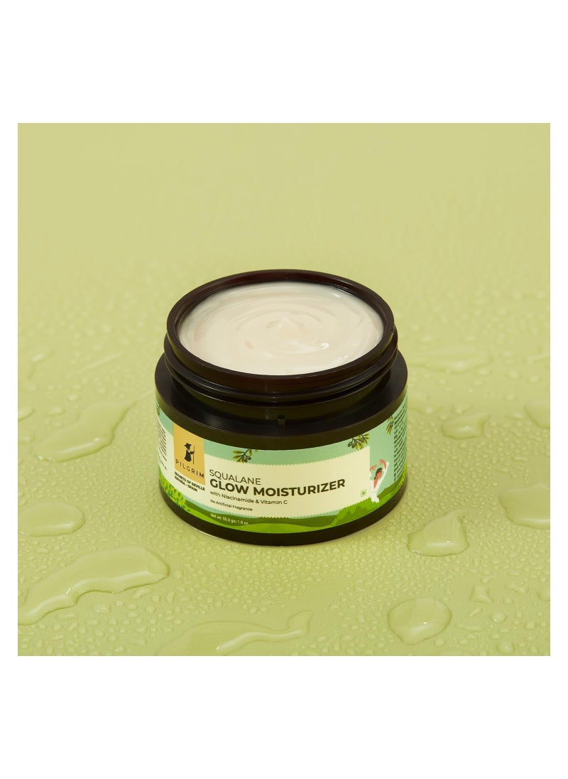 PILGRIM Pilgrim Squalane (Plant) Glow Moisturizer for face with Niacinamide and Vitamin C Moisturizer for dry skin hydration Face moisturizer with vitamin c for glowing skin Non-greasy 50 gm  - Image 2